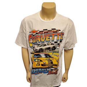 GM Chevy Racing Corvette Chemistry White Graphic T-Shirt Men's XL Unisex NWT